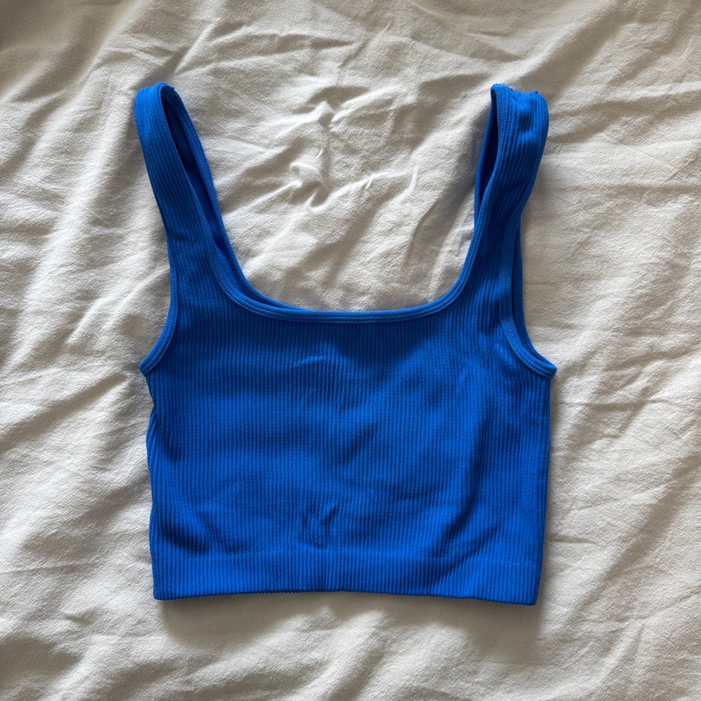 Zara Electric Blue Ribbed Tank Top